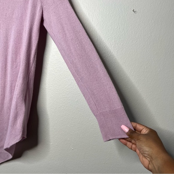 Joie Women Cashmere Sweater XS Pink Asymmetrical V-Neck Coastal Tunic Lagenlook - Picture 3 of 9